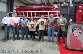2023 Award Winners - 

Tyler Stafford - Battalion 1 Helmet, Jacob Abernathy - Officer of the Year, Colby Cockrell - First Responder of the Year, Lindy Cockrell - Auxiliary Award, Chad Cockrell and Jerry Knox - Chief's Award, and Jacob Campbell - Firefighter of the Year